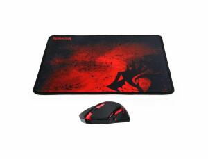 Redragon M601WL-BA Wireless Red LED Backlit Gaming Mouse and Mouse Pad Combo - Black image 1