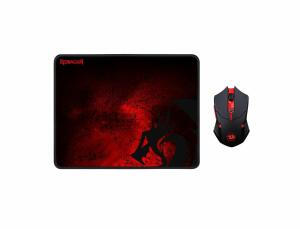 Redragon M601WL-BA Wireless Red LED Backlit Gaming Mouse and Mouse Pad Combo - Black image 0