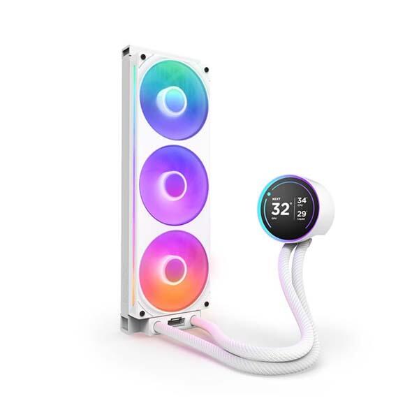 NZXT KRAKEN ELITE 360 RGB V2 - 3x120mm AIO With 2.72 Inch IPS LCD Liquid Cooler - White image 1