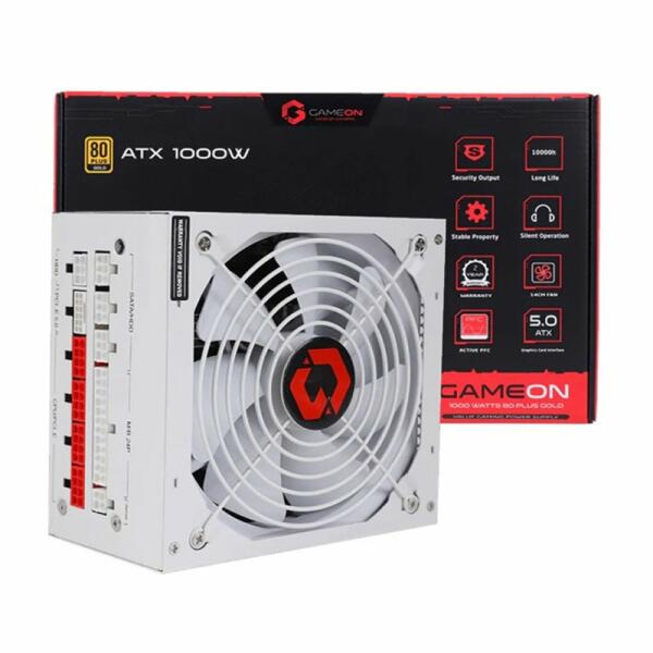 GAMEON - SPY2 ATX 1000 WATTS 80 PLUS Gold Value Gaming Power Supply - White image 3