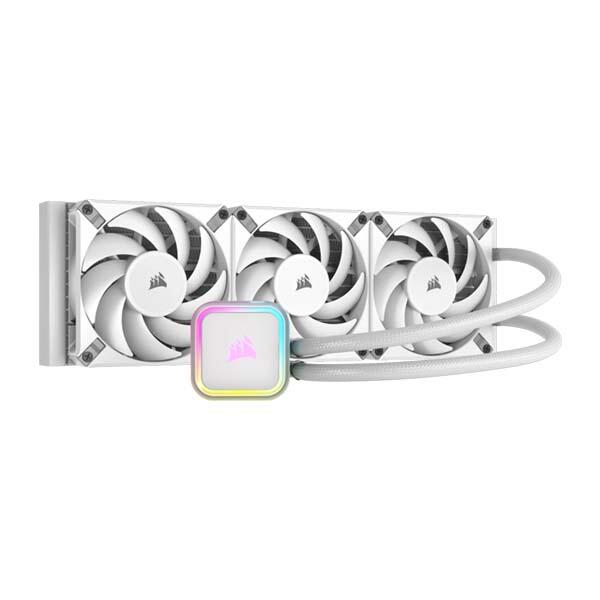 CORSAIR iCUE H150i RGB ELITE - 3 x 120mm AF CPU Liquid Cooler - White image 0