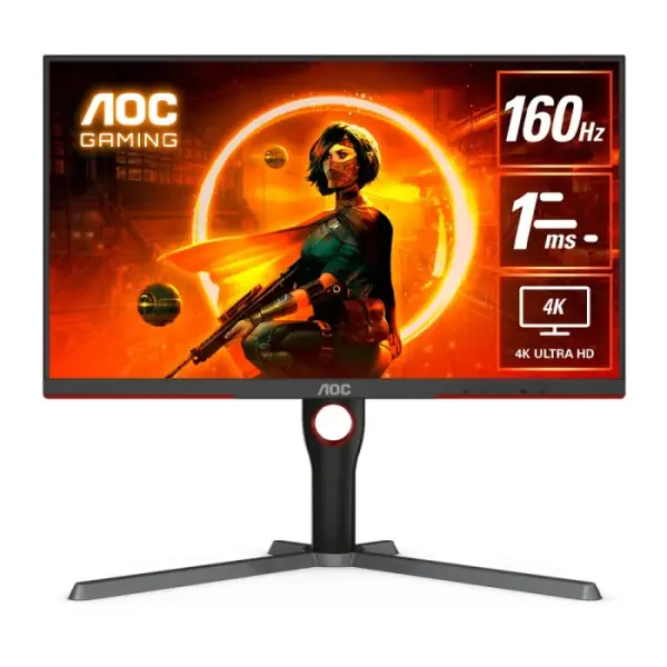 AOC UHD Gaming Monitor, 27’’ IPS Display Panel, 4K (3840 × 2160) Resolution, 160Hz Refresh Rate, 1ms Response Time, AdaptiveSync, DisplayHDR 400, HDMI 2.1 & Standard Ports | U27G3X/89 image 0