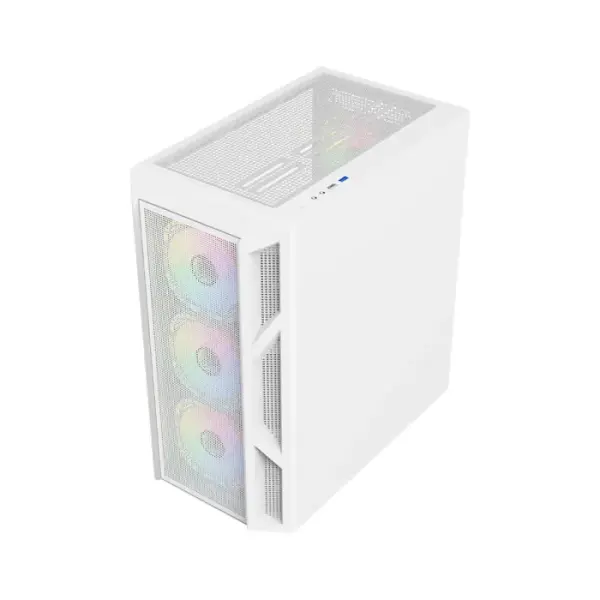 GameOn Trident IV-A PowerForge Series Mid Tower Gaming Case with 750W Power Supply Pre-Installed (4 ARGB Fans Included) - White image 5