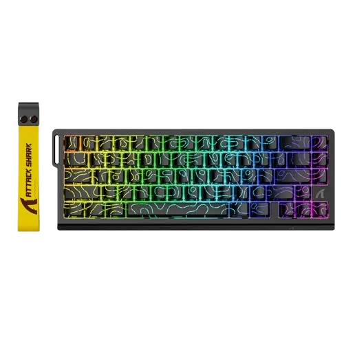 Attack Shark X68HE Wired Mechanical Gaming Keyboard - Rapid Trigger, Hall Effect Switches, RGB Lighting  BLACK image 0