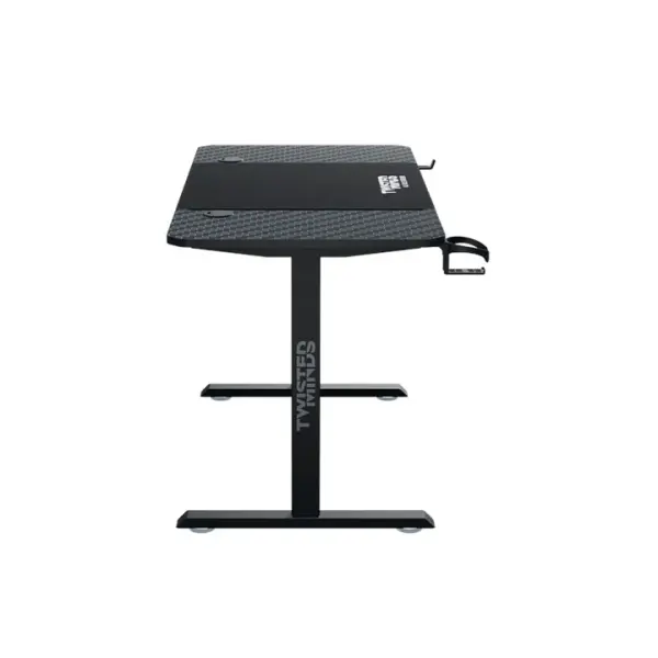 Twisted Minds Paradox Adjustable Gaming Desk, 120x60 cm, with Cup Shelf, Headphone Hook, Mousepad image 2