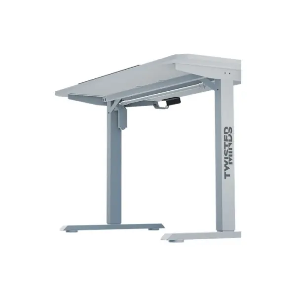 Twisted Minds Paradox Adjustable Gaming Desk, 120x60 cm, with Cup Shelf, Headphone Hook, Mousepad-WHITE image 1