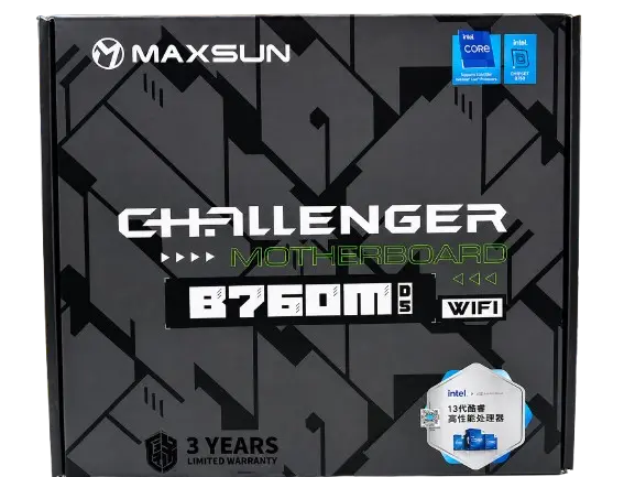 MAXSUN -Challenger B760M DDR5 WIFI ATX Motherboard - Black image 1