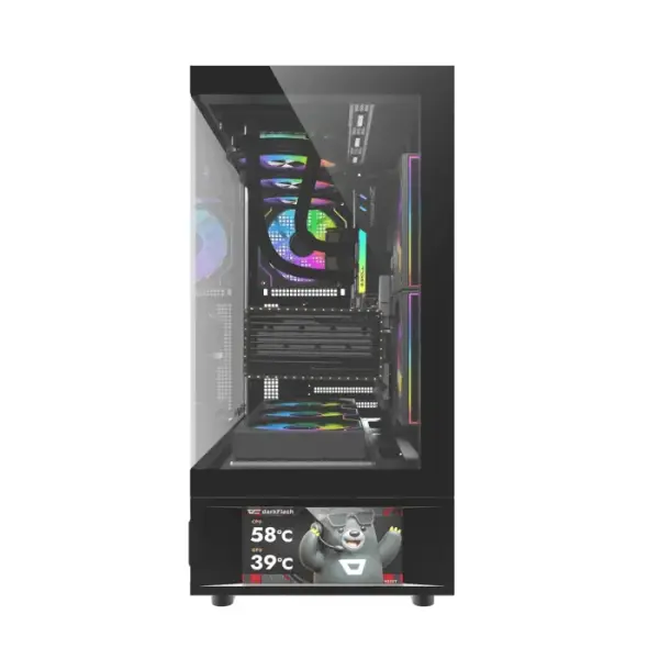 Darkflash DS950V ATX PC Case with 6 ARGB fans- Black image 4