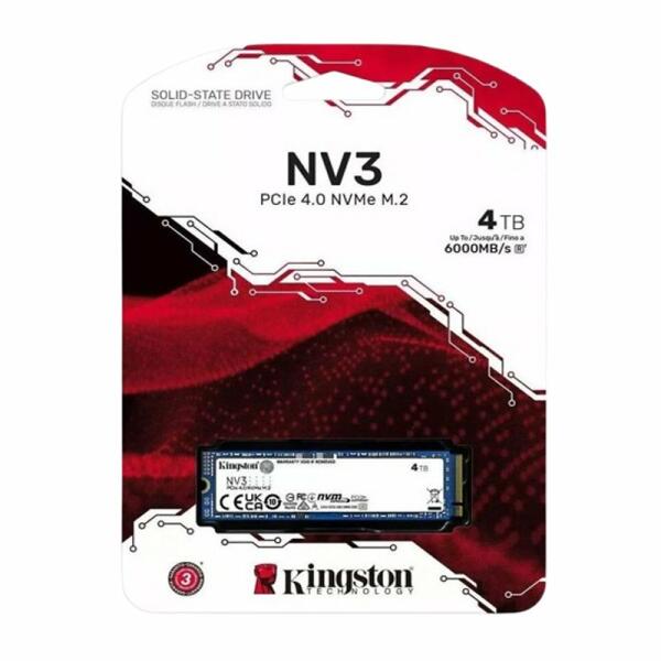 Kingston NV3 4 TB Solid State Drive - M.2 2280 Internal - PCI Express NVMe [PCI image 1