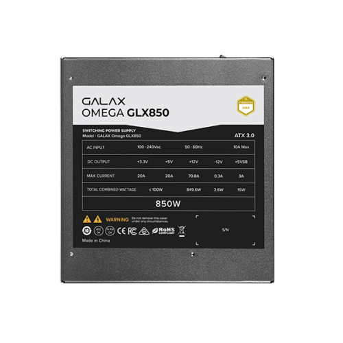 GALAX OMEGA GLX850 Full-Modular Power Supply, 850W Power, 80 PLUS Gold Efficiency, image 6