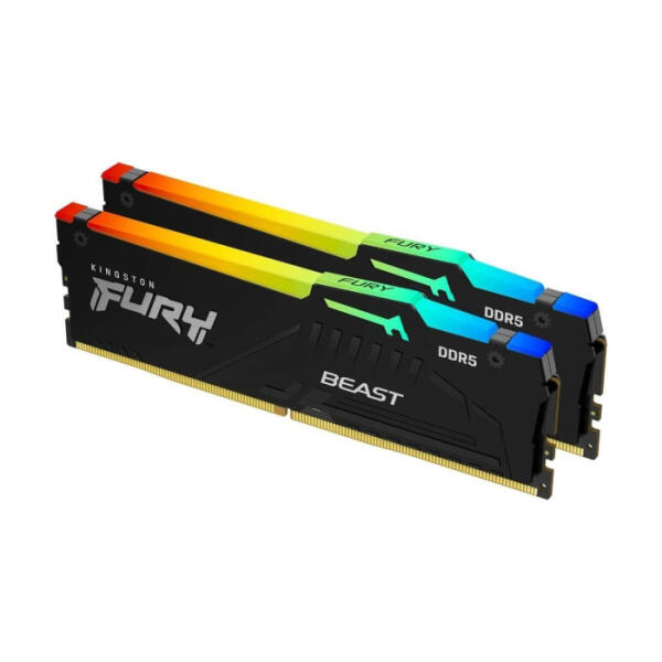 Kingston Fury Beast RGB 16GB (2x8GB) DDR5 5200MT/s CL40 Memory Kit image 0