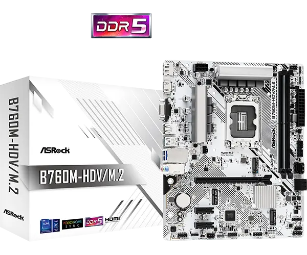 ASRock B760M-HDV/M.2+ DDR5 LGA 1700 Socket Intel Motherboard   ASROCK B760M-HDV/M.2  image 1