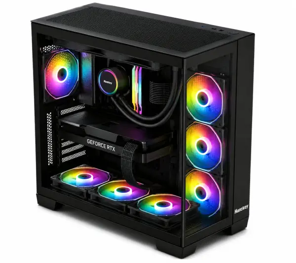 Huntkey MVP Apollo Max Mid Tower PC Case – Black, 7 Fans image 1