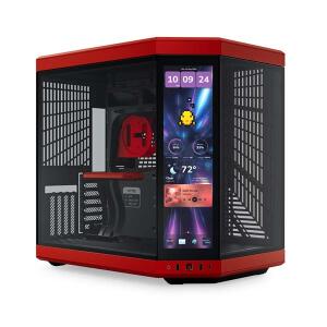 HYTE Y70 TOUCH INFINITE - 14.5 Inch Integrated IPS Touchscreen ATX Mid-Tower Case - Black Cherry image 0