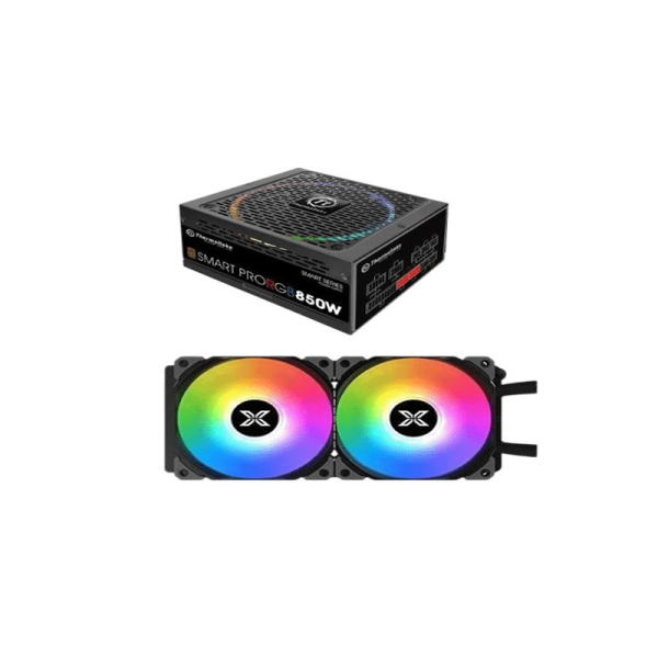 Thermaltake Smart Pro RGB Bronze Fully Modular Power Supply - 850W   Xigmatek Liquid Killer X 240 AIO Liquid Cooler image 1