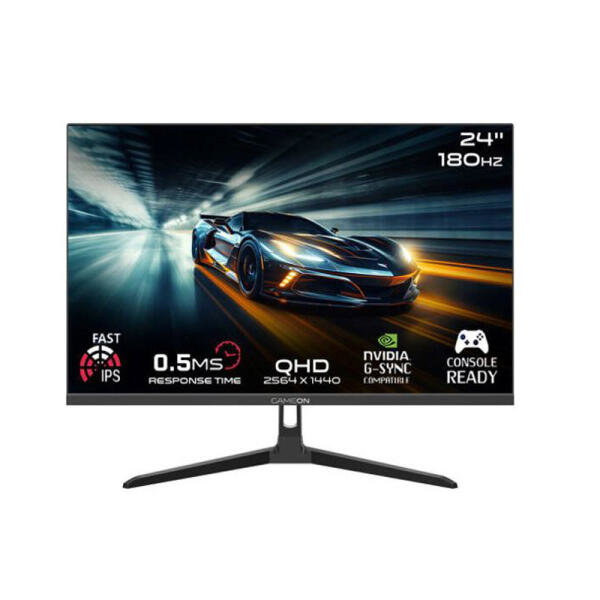 GAMEON GOAE24QHD180IPS Pro Series 23.8” QHD 180HZ, MPRT 0.5ms, HDMI 2.1, Fast IPS Gaming Monitor (Supports PS5) - Black image 0