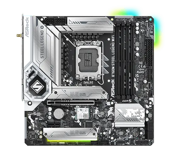 ASRock B760M Steel Legend WiFi Motherboard, LGA1700 Socket, Intel  Chipset, 4x DDR5 DIMM Slots,  Support, Wi-Fi 6E  image 0