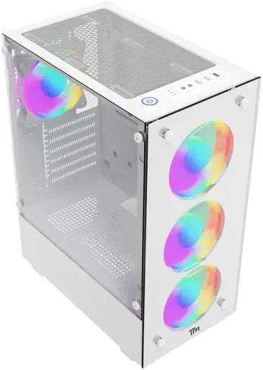 Twisted Minds Nova Mid Tower Gaming Case, ATX PC Case with ARGB 4 FANS, White | TM-NOVA-W image 1