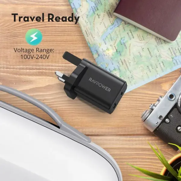 RAVPower RP-PC173 2-in-1 USB Charger Combo Offline Black image 1