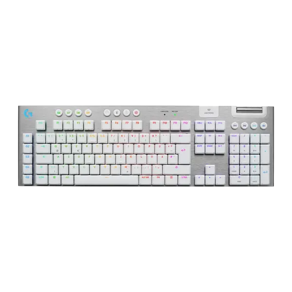 Logitech G915 X LIGHTSPEED Mechanical Keyboard, Tactile Switches, Double-Shot PBT Keycaps, LIGHTSYNC RGB Illumination, Tri-Mode Connectivity, English (US) Layout, White | 920-012690 image 0