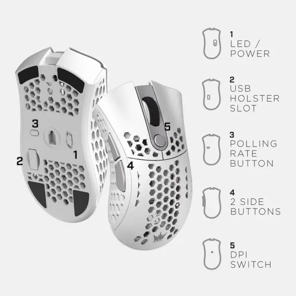  Galax   HOF Ace M2  Wireless Gaming Mouse - Nvidia Reflex - 38000 DPI - ARGB - WHITE image 7