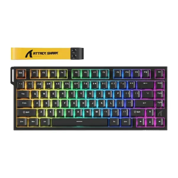 Attack Shark R82 HE Rapid Trigger 75% Wired 8KHz Magnetic Keyboard With 0.005mm RT - Black image 0
