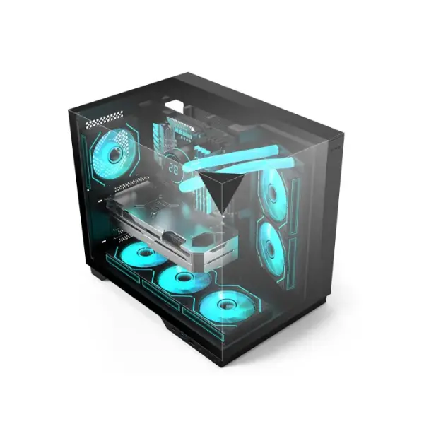 Acer V330 ATX Mid Tower Three Panel Front Top & Left Side Tempered Glass Case With 6 ARGB Fans - Black image 2