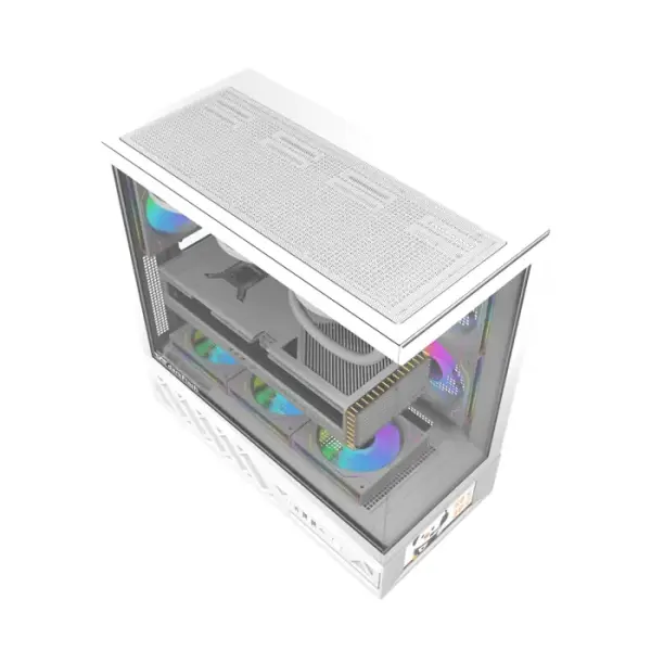 Darkflash DS950V ATX PC Case with 6 ARGB fans - White image 3