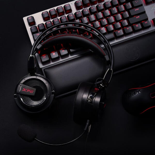 Xpg Precog Analog 3.5MM Ergonomic Cushions Rotatable Ear Cup Gaming Headset With Detachable Mic Hybrid Electrostatic Gaming Wired Black image 3