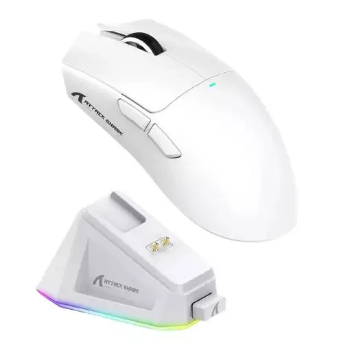 ATTACK SHARK X11 Wireless Gaming Mouse with Charging Dock - WHITE image 0