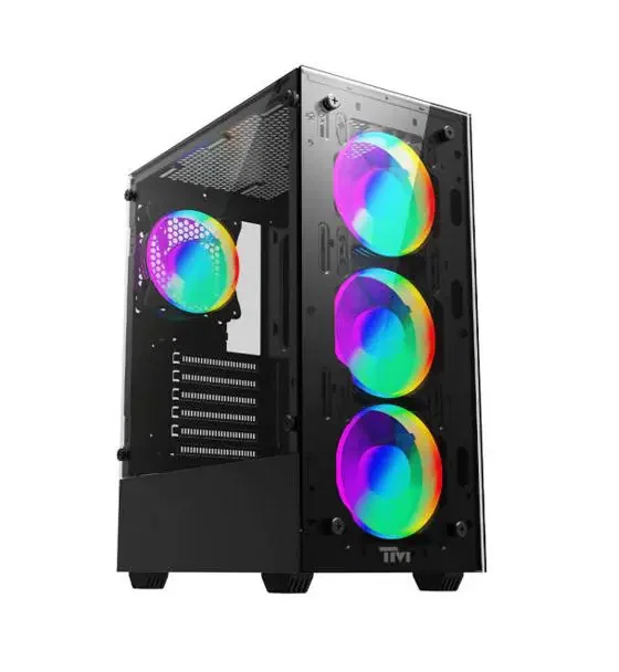 Twisted Minds Nova Mid Tower Gaming Case, ATX PC Case with ARGB 4 FANS Black | TM-NOVA-B image 0