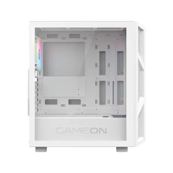GameOn Trident IV-A PowerForge Series Mid Tower Gaming Case with 750W Power Supply Pre-Installed (4 ARGB Fans Included) - White image 4