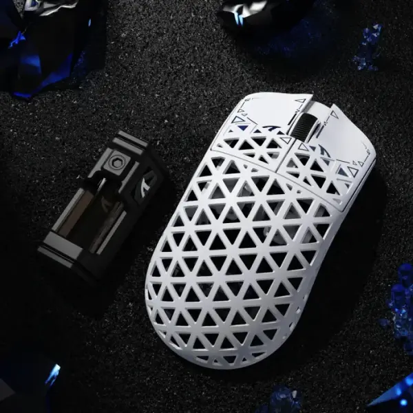 Attack Shark R5 Ultra Carbon Fiber Tri-Mode Wireless (BT/2.4G Wireless/Wired) 8K PAW3950MAX Gaming Mouse - White image 2