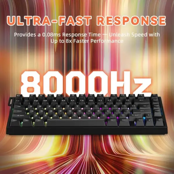 Attack Shark R82 HE Rapid Trigger 75% Wired 8KHz Magnetic Keyboard With 0.005mm RT - Black image 7