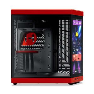 HYTE Y70 TOUCH INFINITE - 14.5 Inch Integrated IPS Touchscreen ATX Mid-Tower Case - Black Cherry image 1