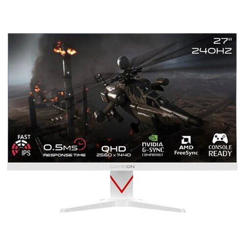GAMEON GOAD27QHD240IPS Dominator Series 27" QHD, 240Hz, MPRT 0.5ms, HDMI 2.1, Fast IPS Gaming Monitor (Supports PS5) - White image 0