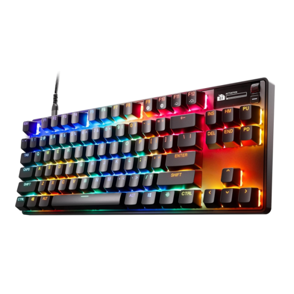 SteelSeries Apex Pro Esports TKL Gen 3 Mechanical Wired Gaming Keyboard, Omnipoint 3.0 Smarter GG QuickSet, Dynamic Per-Key RGB Illumination, OLED Smart Display, Magnetic Wrist Rest, For PC/PS5 & Xbox image 3