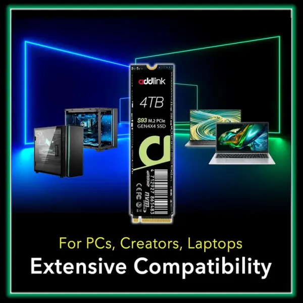 Addlink S93 4 TB PCIe 4.0 M.2 Gen 4 Internal SSD image 1