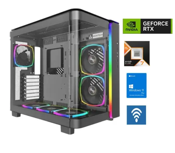 AMD RYZEN 7 9800X3D  AMD Radeon - RX 9070 XT Steel  16GB GAMING PC image 0