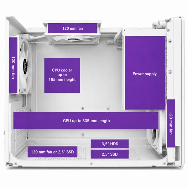 LC-Power Gaming MB Amplified_- M-ATX gaming case- WHITE image 2
