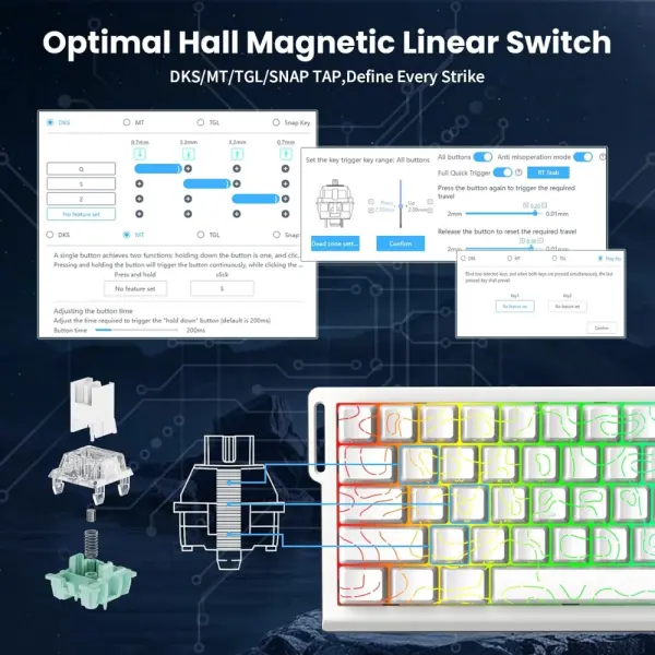 Attack Shark X68HE Wired Mechanical Gaming Keyboard - Rapid Trigger, Hall Effect Switches, RGB Lighting & 60% Layout image 4