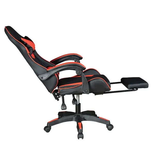 Gadgeton Imperial Series PVC Leather Gaming Chair With Footrest - Black/Red image 3