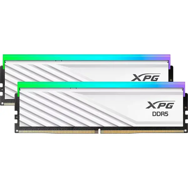 XPG 32GB 6000MHz DDR5 Lancer Blade RGB Desktop Memory RAM CL30 Kit (16GB x2) White image 1