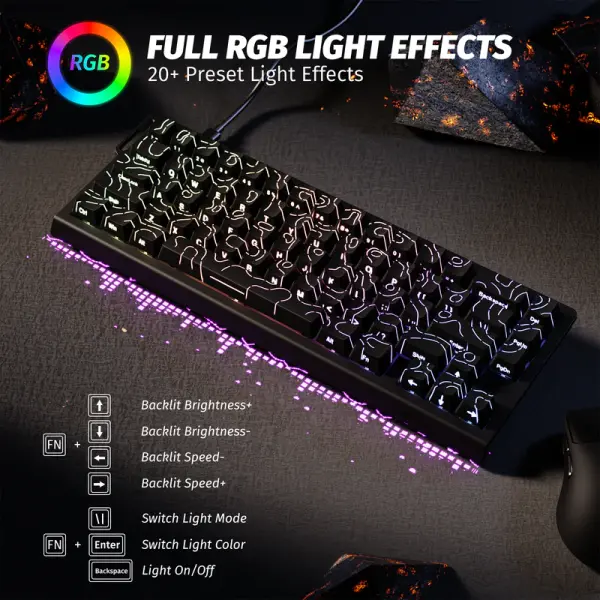 ATTACK SHARK X68 PRO HE Wireless Rapid Trigger Gaming Keyboard with Adjustable Actuation BLACK image 3