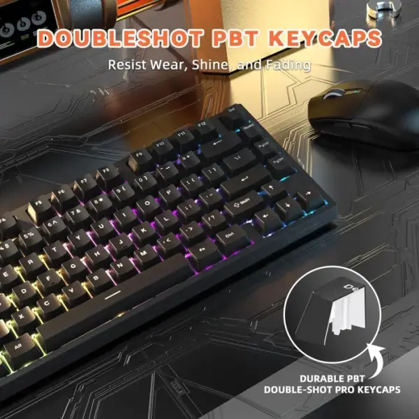 Attack Shark R82 HE Rapid Trigger 75% Wired 8KHz Magnetic Keyboard With 0.005mm RT - Black image 6