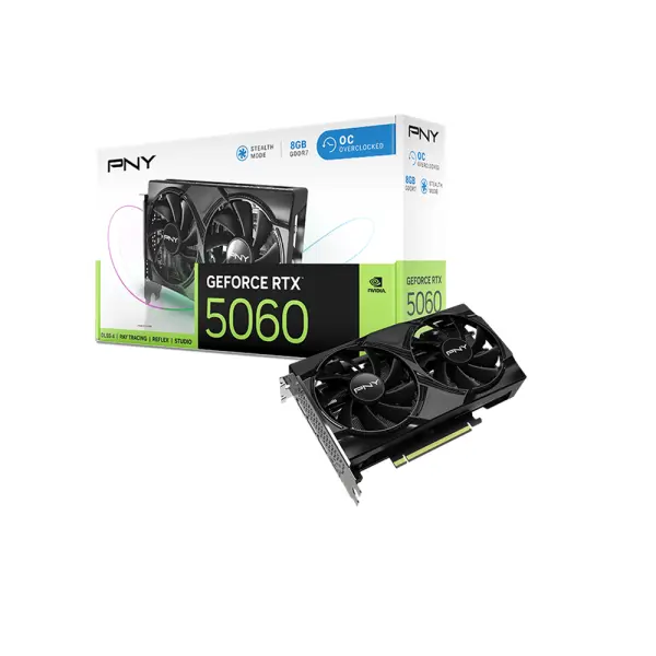 PNY NIVIDIA GEFORCE RTX 5060 8GB OC DUAL FANS GRAPHICS CARD -8GB  image 1
