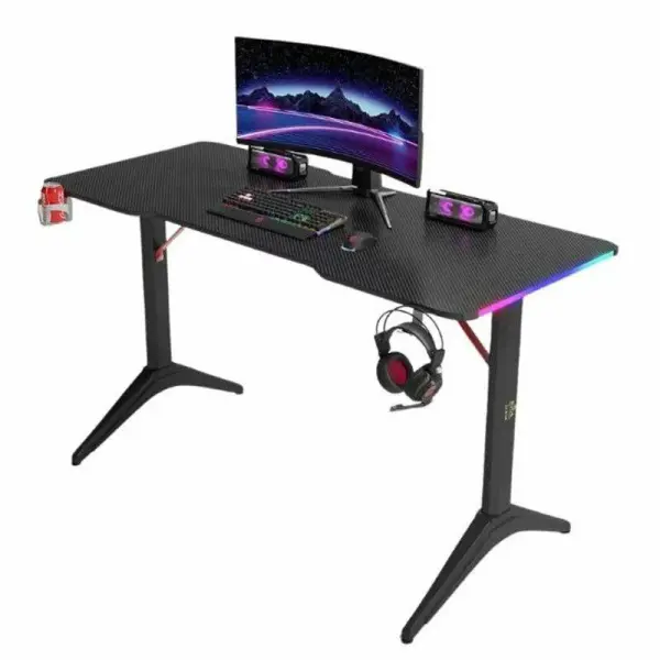 ROYAL RGB Lighting Gaming Table with Carbon Fiber Surface BLACK 110*60  image 2