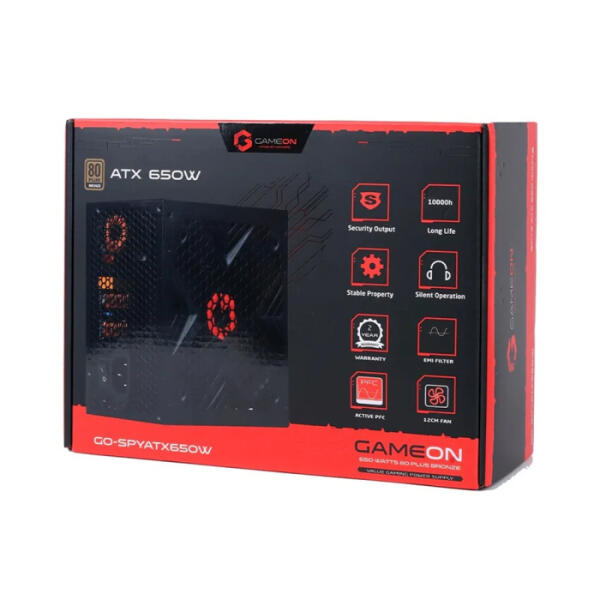 GAMEON - SPY2 ATX 650 WATTS 80 PLUS BRONZE Value Gaming Power Supply image 3