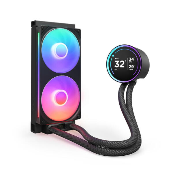 NZXT Kraken Elite 240 RGB - 240mm (2x120mm) AIO With 2.72 IPS LCD Liquid Cooler - Black image 1