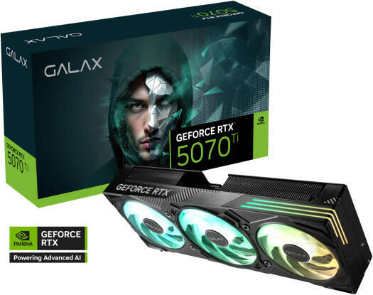 GALAX GeForce RTX 5070 Ti EX Gamer 1-Click OC Graphics Card, 16GB GDDR7 -BLACK image 1